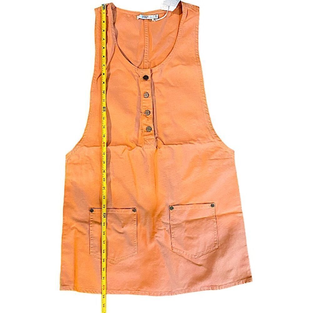 Obey Worldwide Womens Medium Apron Dress New Dusty Coral Utility Sleeveless - Picture 3 of 8